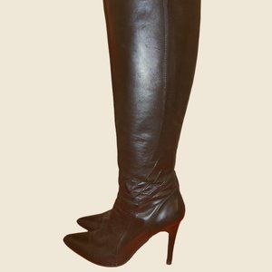 Womens Nine West Leather Knee High Dress Boots